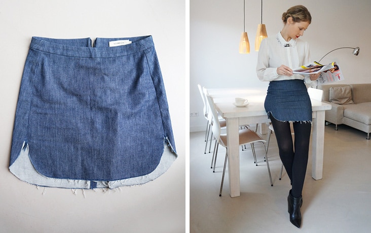 Borrowing clothes : Denim Noumenon mini-skirt