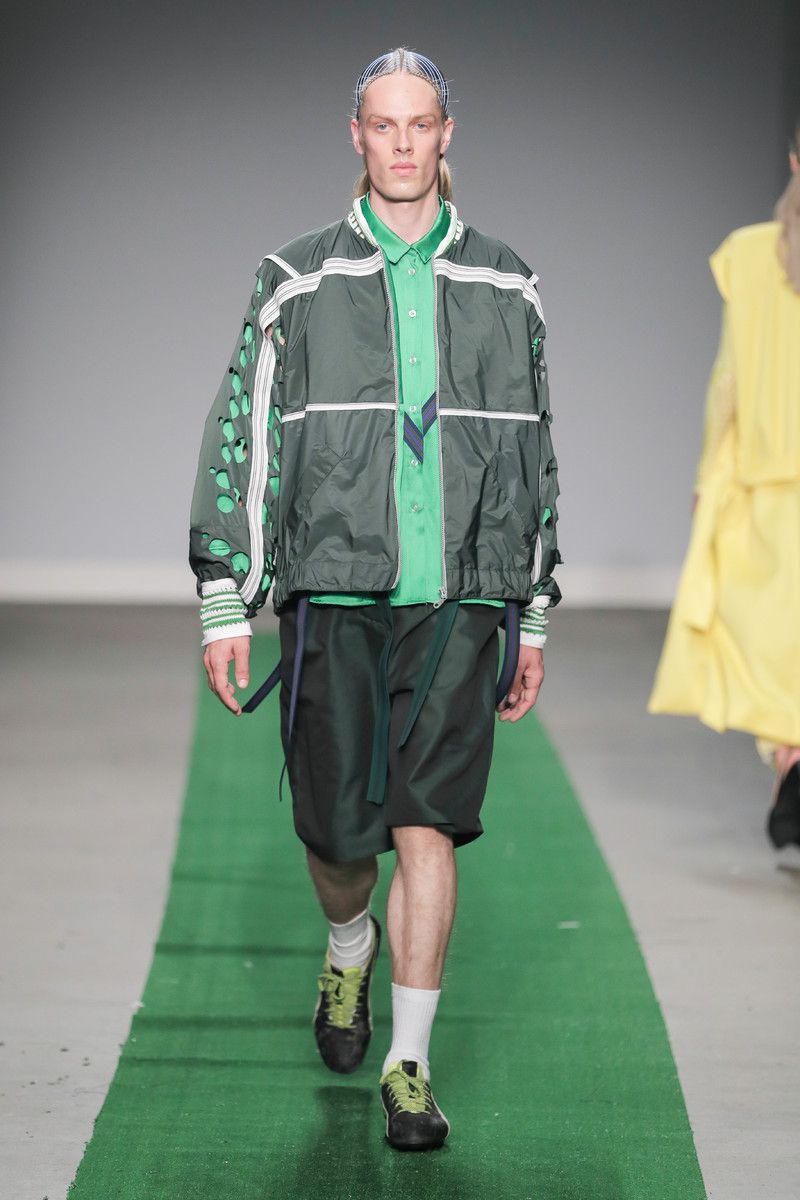 M.E.N. showing at the Mercedes-Benz Amsterdam Fashion Week - green male suit