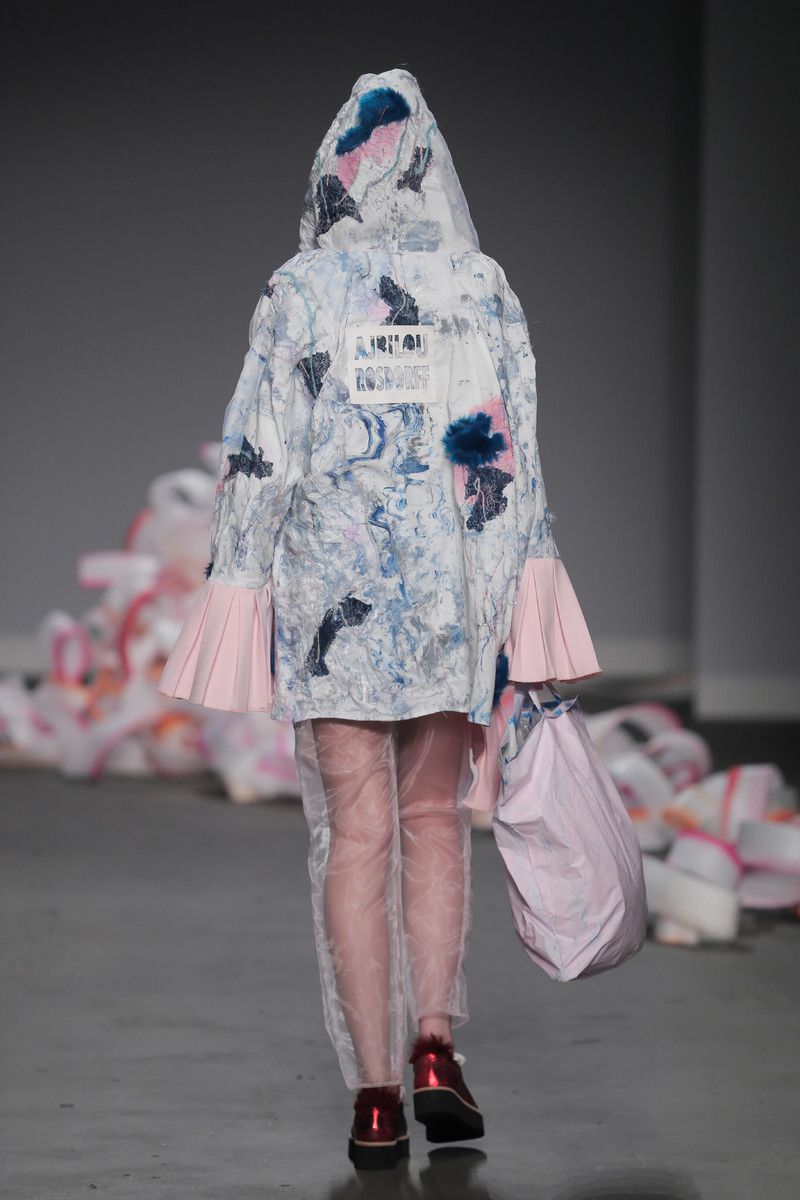 Ajbilou | Rosdorff showing at the Mercedes-Benz Amsterdam Fashion Week - jacket with a logo