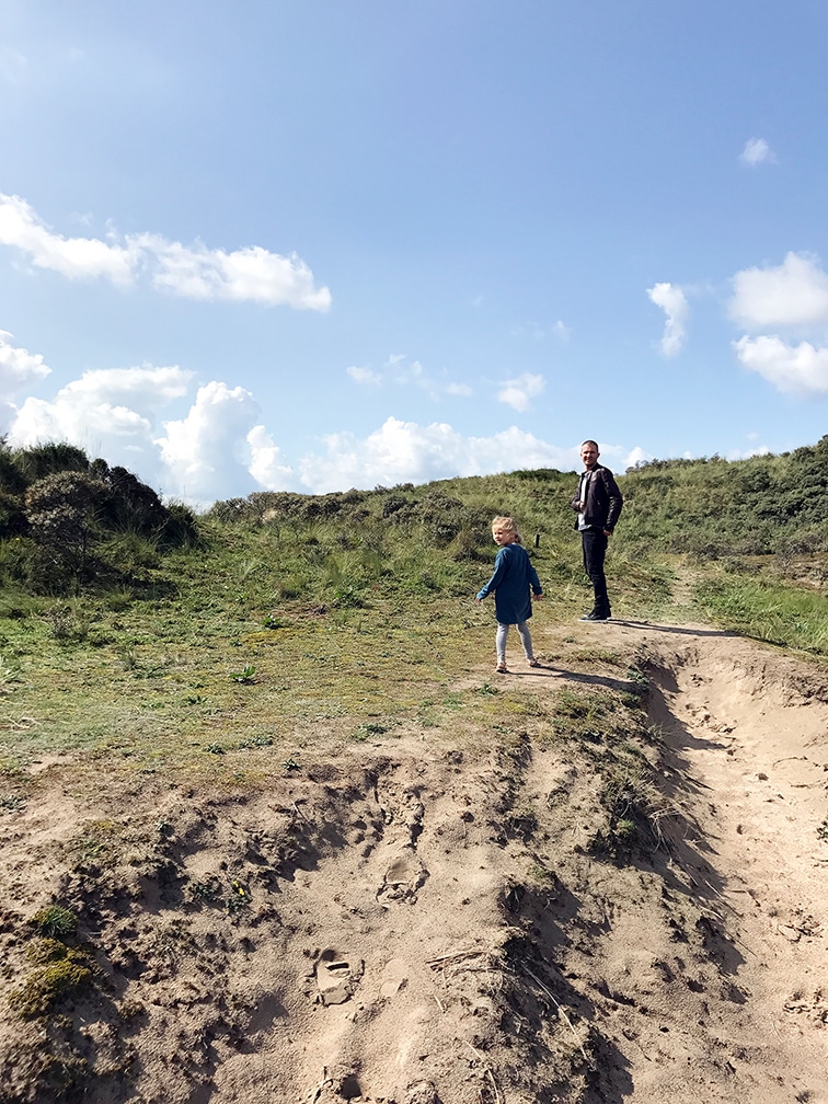 Walking in dunes of the North Sea