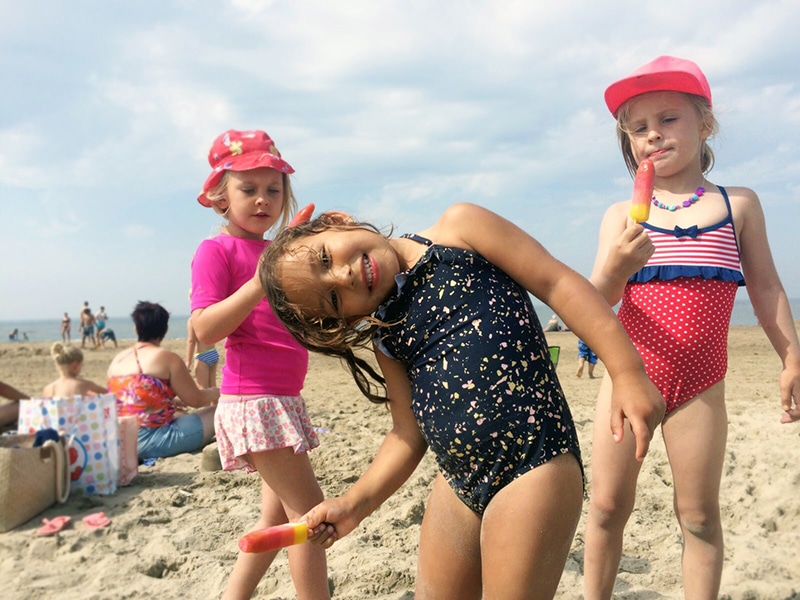 Maya on a playdate on the beach